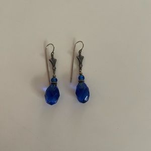 Vintage 80s Faceted Glass Earrings